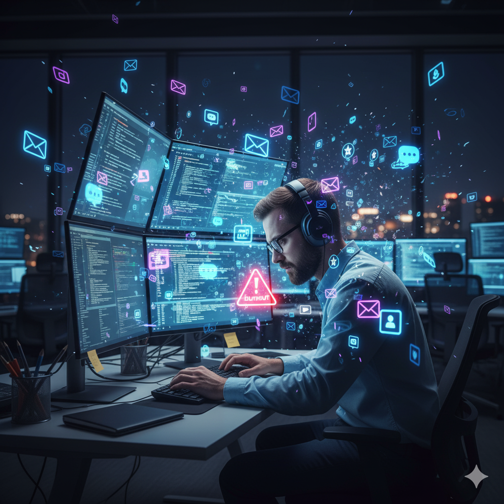 Digitaler Stress bei IT-Mitarbeitenden – Gesundheit erhalten, bevor der Burn-out kommt 💚